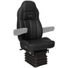 Seats Inc. Legacy Silver Seat With High Back, Std Base, Bellows - Duraleather Black