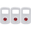 Chrome Rocker Switch Cover With Red Jewel  For Peterbilt 330, 335, 377, 379, 385, 387