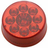 9 LED 2 1/2 Inch Pure Reflector Clearance Marker Light W/ Grommet Style Mounting - Red LED/ Red Lens