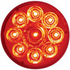 9 LED 2 1/2 Inch Pure Reflector Clearance Marker Light W/ Grommet Style Mounting - Red LED/ Red Lens