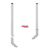 6 X 120 Inch Flat Top Stack Kit W/ 6-5 PB 68- Deg Elbows, Without Tee By Lincoln Chrome Fits Peterbilt 359