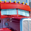 2 Piece Accordion-Fold Reflective Thermal Windshield Sunshade For Peterbilt 389, 388, 386, 384