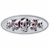 Chrome Die-Cast Silver Skull Emblem - 7 7/8 X 3 1/4 Inch -  For Peterbilt
