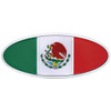 Chrome Die-Cast Mexico Flag Oval Emblem - 7 7/8 X 3 1/4 Inch -  For Peterbilt