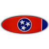 Chrome Die-Cast Tennessee Flag Oval Emblem - 7 7/8 X 3 1/4 Inch -  For Peterbilt