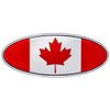 Chrome Die-Cast Canada Flag Oval Emblem - 7 7/8 X 3 1/4 Inch -  For Peterbilt