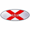 Chrome Die-Cast Alabama Flag Oval Emblem - 7 7/8 X 3 1/4 Inch -  For Peterbilt