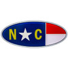 Chrome Die-Cast North Carolina Flag Oval Emblem - 7 7/8 X 3 1/4 Inch -  For Peterbilt