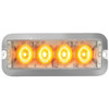 75 Inch 4. Rectangular 4 Diode Strobe Light - Amber Led / Clear Lens