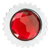 33Mm Chrome Bullet Flat Top Screw On Lug Nut Cover With Red Jewel