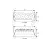 75 Inch 4. Rectangular 4 Diode Strobe Light - Red Led / Red Lens