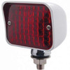Large Rectangular Auxiliar Light W/ Chrome Housing - Red Lens