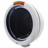 Chrome Classic Headlight Housing & Bezel Topped W/ Amber Signal Lens