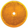 3 3/16 Inch Round Center Bolt Reflector, Quick Mount - Amber