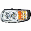 Chrome High Power 10 LED Headlight W/ 6 LED Turn & 100 LED Halo  For Peterbilt 388, 389 & 567- Driver Side