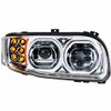 Chrome High Power 10 LED Headlight W/ 6 LED Turn & 100 LED Halo  For Peterbilt 388, 389 & 567- Passenger Side