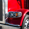 Blackout High Power 10 LED Headlight W/ 6 LED Turn & 100 LED Halo  For Peterbilt 388, 389 & 567- Driver Side