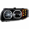 Blackout High Power 10 LED Headlight W/ 6 LED Turn & 100 LED Halo  For Peterbilt 388, 389 & 567- Driver Side