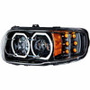 Blackout High Power 10 LED Headlight W/ 6 LED Turn & 100 LED Halo  For Peterbilt 388, 389 & 567- Driver Side