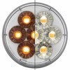 4 Inch 14 Diode Double Fury Dual Color Round Combination Tail Light - Amber to White LED / Clear Lens