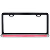 Black License Plate Frame W/24 Led 12 Inch Glo-Light Bar - Red Led/ Clear Lens
