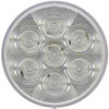 4 Inch Round 7 Diode Back Up Light With Grommet Mount- White Led/ Clear Lens