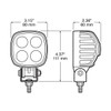 4 Diode Square Led Work Light- 1400 Lumen