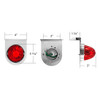 Glass Watermelon Dual Function Light With SS Bracket - Red Led / Red Lens