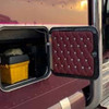 Ez Pete Utility/Cargo Door Cover With Grey Back Panel, Legendary Silver Buttons And Silver Single Stitch Thread For Peterbilt 389