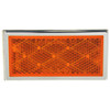 Rectangular Stick- On Mount Reflector With Chrome Bezel- Amber