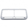 Chrome Rectangular Dual Headlight Bezel W/ Cutout For 12 Inch Light Bar