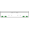18 Inch Texas Rolled End Bumper With 4 Oval Amber/Green Led Clear Lens Dual Revolution Lights