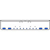 18 Inch Texas Rolled End Bumper With 4 Oval, 8 Round 2 Inch Amber/Blue Led Clear Lens Dual Revolution Lights