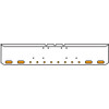 18 Inch Chrome Texas Rolled End Bumper With 4 Oval, 8 Round 2 Inch Amber/Clear Mirage Led Lights