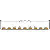 18 Inch Chrome Texas Rolled End Bumper With 9 Oval Amber/Clear Pearl Led Lights, Chrome Bezels With Visor