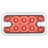 10 LED Dual Function Reflector Rectangular Light - Red LED / Clear Lens