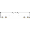 20 Inch Chrome Texas Boxed End Bumper Kit With Mounting And 4 Oval Amber-Amber Mirage Lights For Freightliner Classic, Flc, Flt