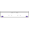 20 Inch Chrome Texas Rolled End Bumper With 2 Oval Amber/Purple Led Clear Lens Dual Revolution Lights