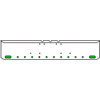 20 Inch Chrome Texas Rolled End Bumper With 2 Oval, 10 Round 2 Inch Amber/Green Led Dual Revolution Lights