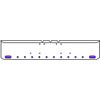 22 Inch Chrome Texas Rolled End Bumper With 2 Oval, 10 - 2 Inch Amber/Purple Dual Revolution Leds, Chrome Bezels