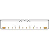 22 Inch Chrome Texas Rolled End Bumper With 2 Oval, 10 - 2 Inch Amber/Amber Mirage Leds, Chrome Bezels With Visor