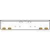 22 Inch Chrome Texas Rolled End Bumper With 4 Oval Amber/Clear Mirage Leds, Chrome Bezels With Visor