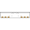 22 Inch Chrome Texas Rolled End Bumper With 6 Oval Amber/Amber Mirage Leds, Chrome Bezels