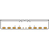 22 Inch Chrome Texas Rolled End Bumper With 8 Oval, 2 - 2 Inch Amber/Clear Trux Leds, Chrome Bezels With Visor