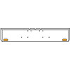 18 Inch Chrome Texas Boxed End Bumper Kit With Mount Holes And 2 Oval Amber-Clear Mirage Lights With Visor For Freightliner Classic 120 / Xl, Flc, Flt