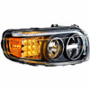 Blackout LED Headlight W/ LED Position Light Bar & Turn  For Peterbilt 388, 389 & 567 - Passenger Side
