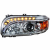 Chrome Halogen Projection Headlight W/ LED Daytime & Turn Light  For Peterbilt 388, 389 & 567 - Driver Side