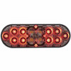 6 Inch Oval Combo Light W/ 14 LED Stop, Turn & Tail & 16 LED Back-Up - Red LED / Clear Lens