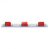 Steel Mini Identification Light Bar W/ 3 Red Lights - Pre Wired - White Finish