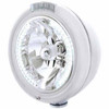 Chrome Classic Headlight H4 W/ 34 White LED/ Dual Mode LED Signal - Clear Lens  For Peterbilt 359, 378, 379, 388, 389